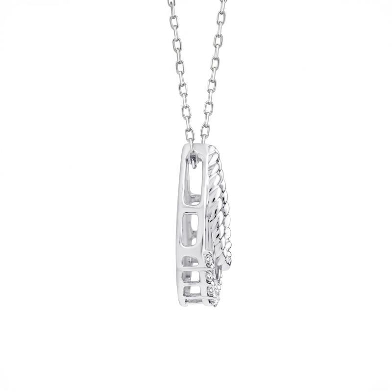 Diamond Double Teardrop Pendant in 10K White Gold &#40;1/5 ct. tw.&#41; – Image 2 of 3