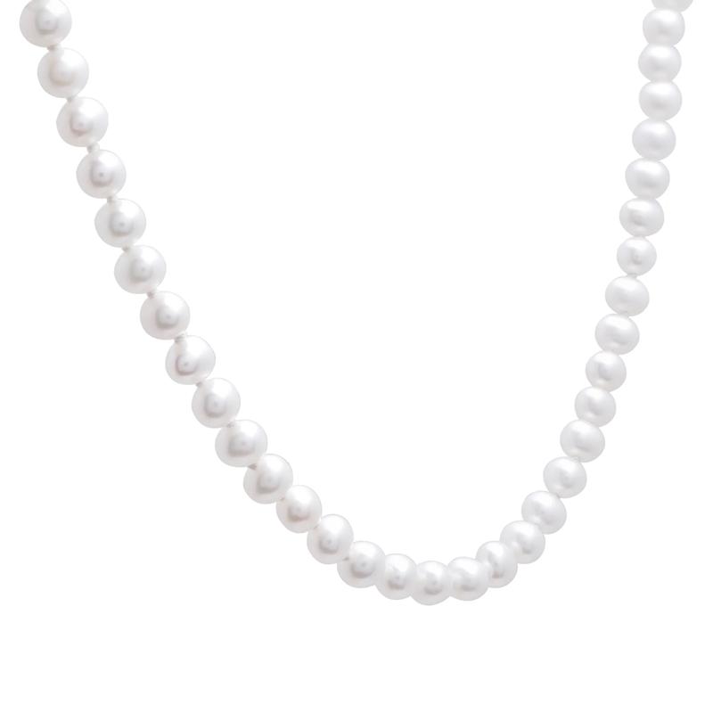 Pearl Necklace with Vermeil Closure – Image 2 of 7