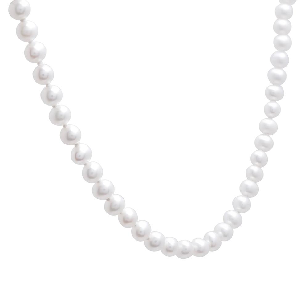 Pearl Necklace with Vermeil Closure – Image 2 of 7