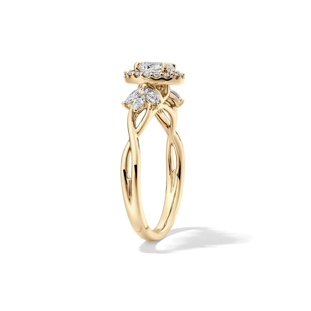 Diamond Oval Center Halo Engagement Ring in 14K Yellow Gold (7/8 ct. tw.) – Image 3 of 4