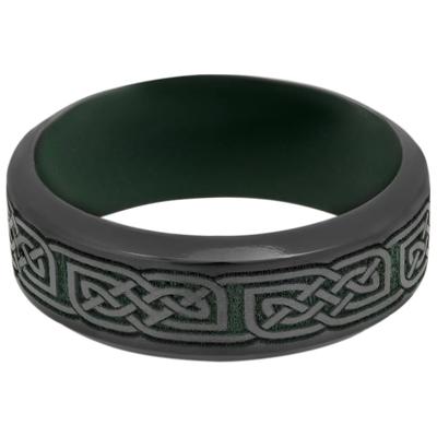 Men’s Celtic Wedding Band with Green Cerakote in Black Zirconium, 8mm