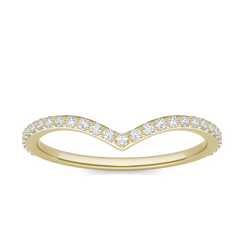 Lab-Created Moissanite Contour Band in 14K Gold – Image 1 of 1