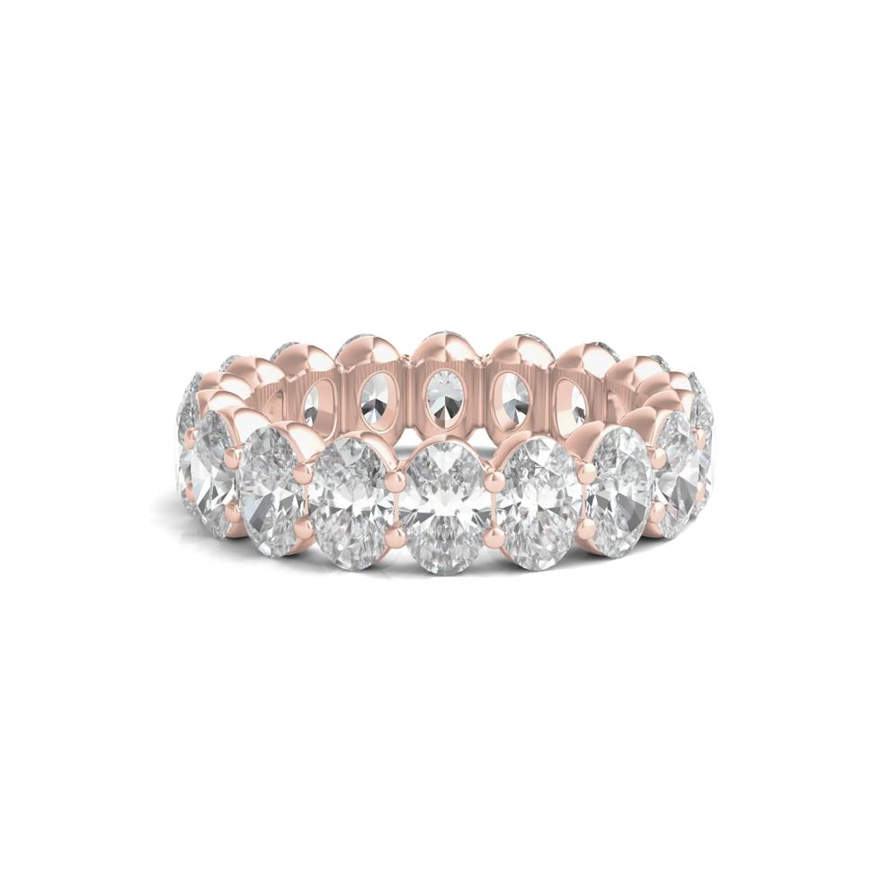 Lab Grown Oval Diamond Eternity Band in 14K Rose Gold (7 ct. tw.) – Image 1 of 3