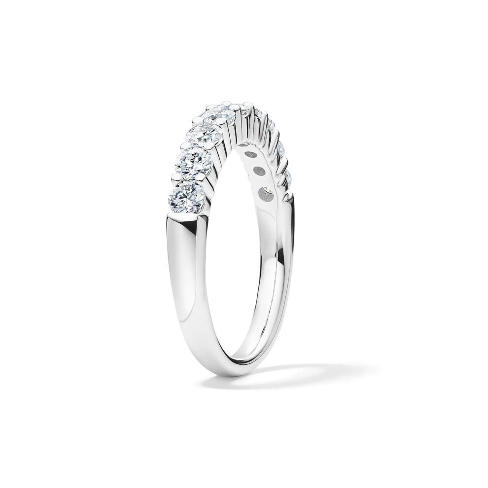 Lab-Created Moissanite Round Band Ring in 10K White Gold (1 ct. dew) – Image 3 of 4