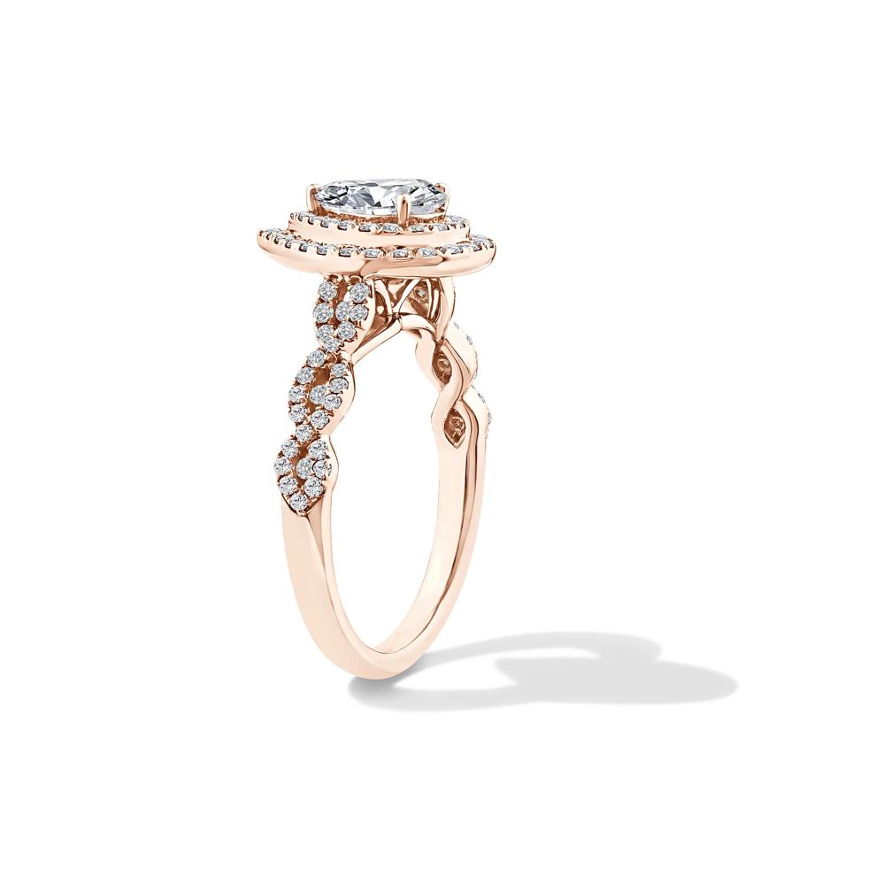 Lab Grown Diamond Pear-Shaped Center Halo Engagement Ring in 10K Rose Gold (1 1/5 ct. tw.) – Image 3 of 4