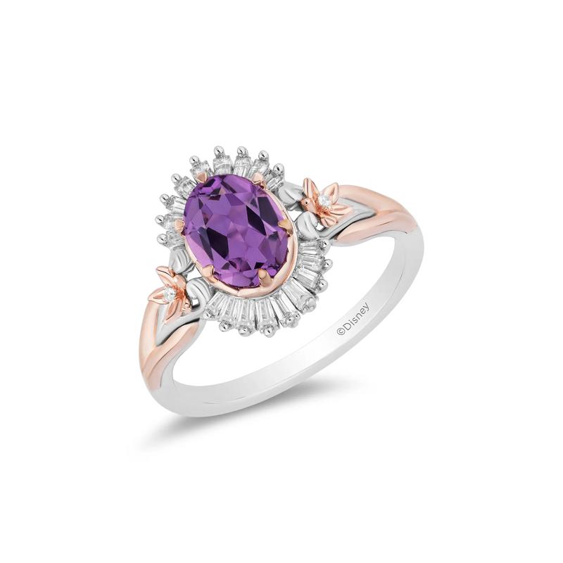Rapunzel Amethyst Ring in Sterling Silver &amp; 10K Rose Gold &#40;1/5 ct. tw.&#41; – Image 4 of 4