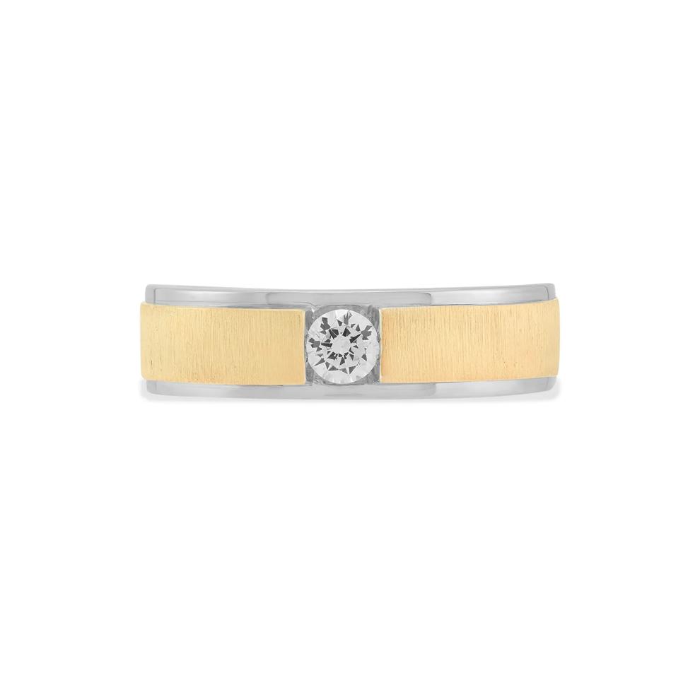 Men's Diamond Two-Tone Ring in 10K White &amp; Yellow Gold (1/3 ct. tw.) – Image 1 of 4