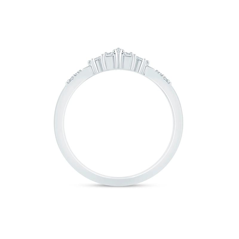 Marquise-Cut and Round Chevron Contour Band in 14K White Gold &#40;1/8 ct. tw.&#41; – Image 2 of 3