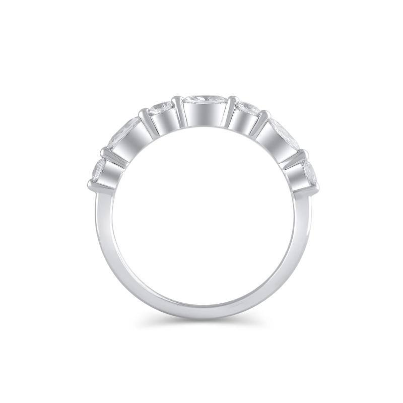 Lab Grown Diamond Round and Marquise-Shaped Band in 14K White Gold &#40;1/2 ct. tw.&#41; – Image 2 of 3