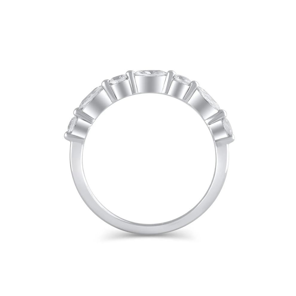 Lab Grown Diamond Round and Marquise-Shaped Band in 14K White Gold (1/2 ct. tw.) – Image 2 of 3