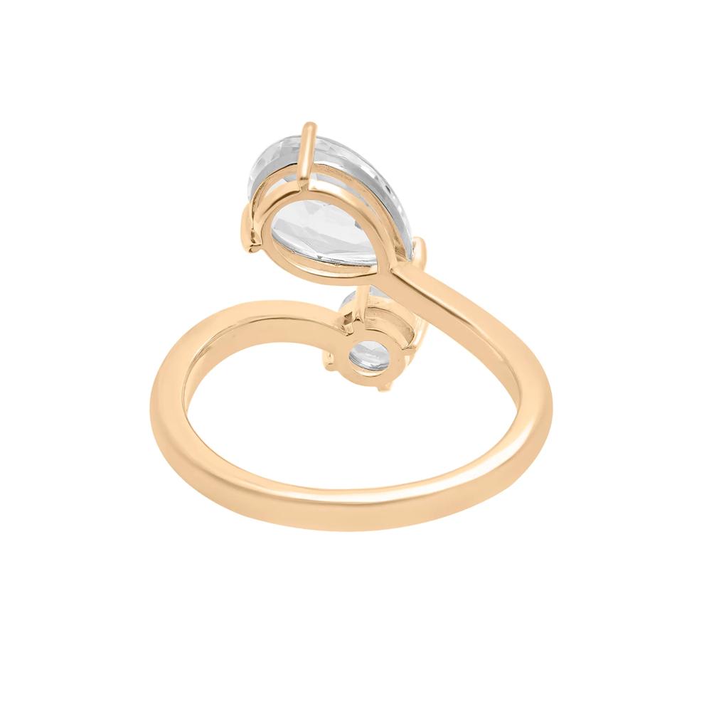 Lab-Created White Sapphire Bypass Ring in Vermeil – Image 3 of 9