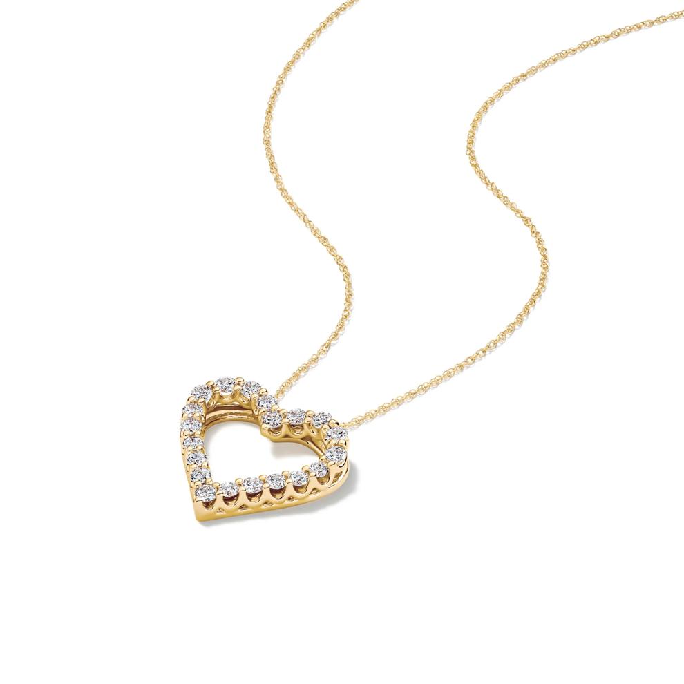 Lab Grown Diamond Heart Pendant in 14K Yellow Gold (3/4 ct. tw) – Image 4 of 4