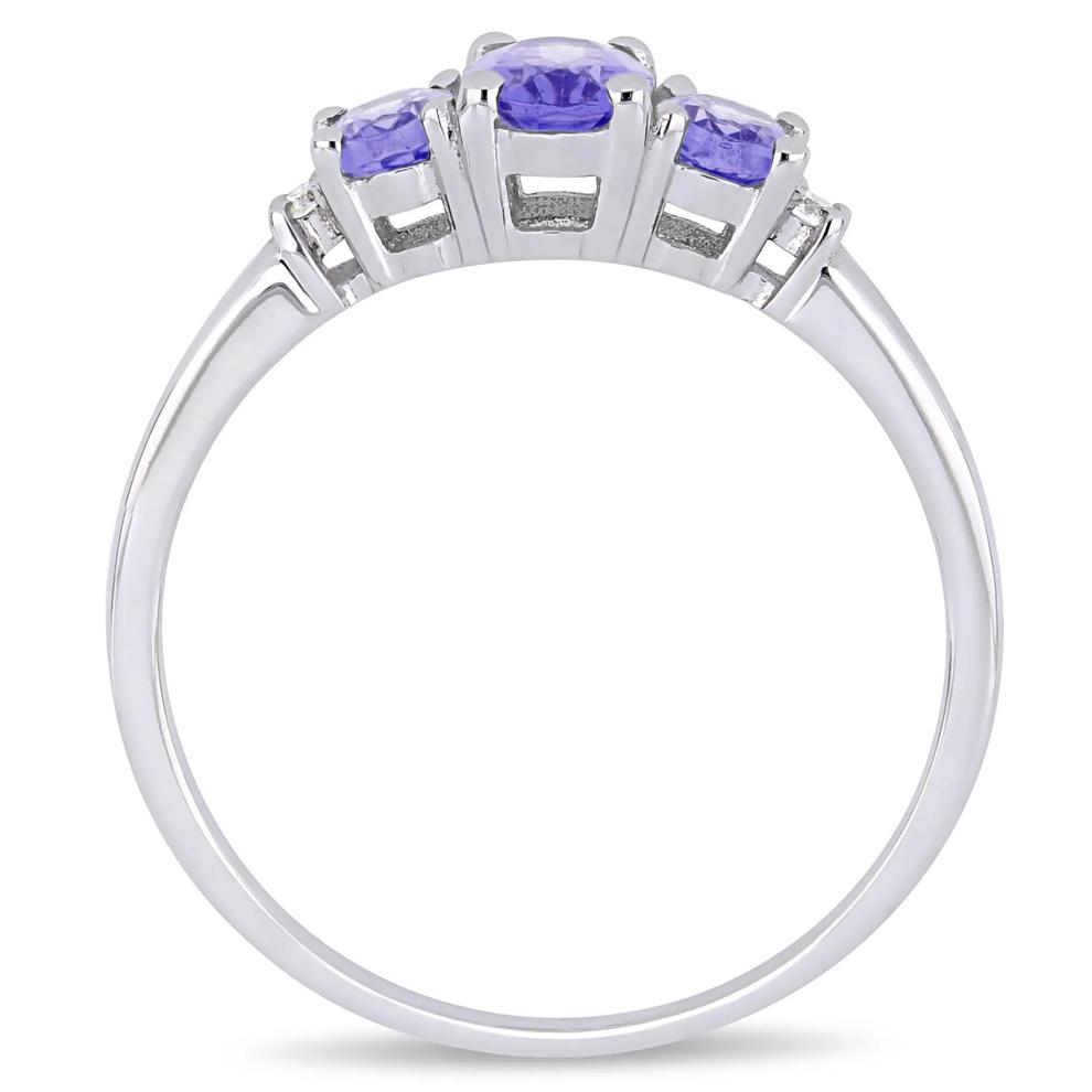 Tanzanite &amp; Diamond Ring in 10K White Gold – Image 2 of 4