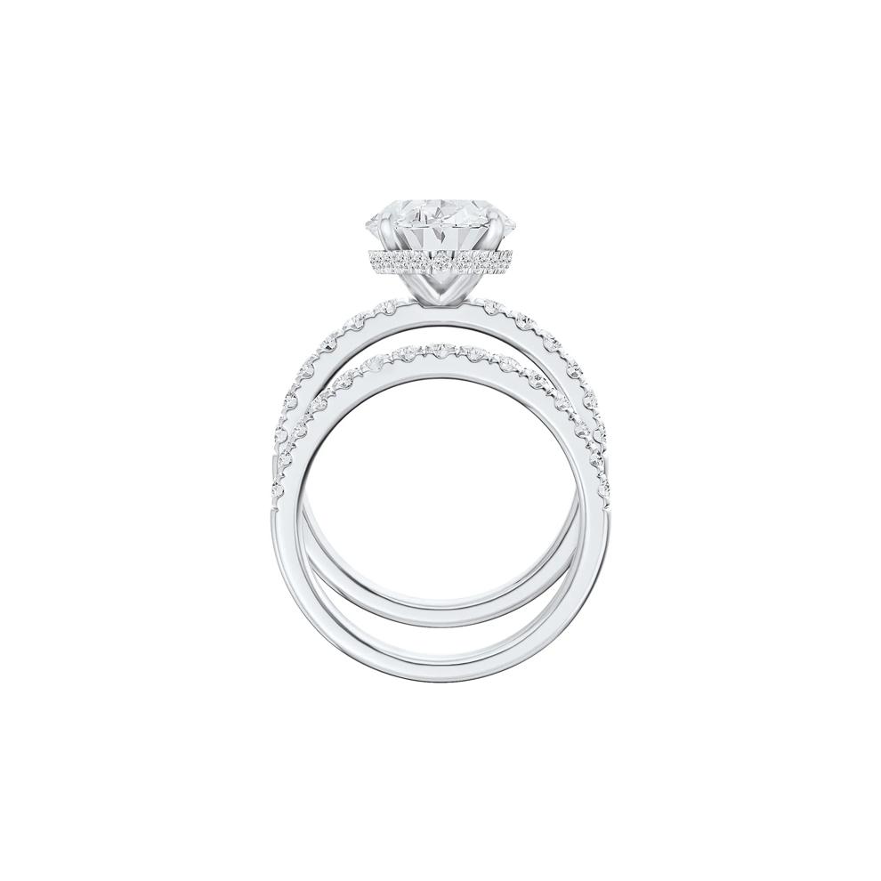 Lab Grown Diamond Oval Bridal Set in 14K White Gold (5 ct. tw.) – Image 4 of 5