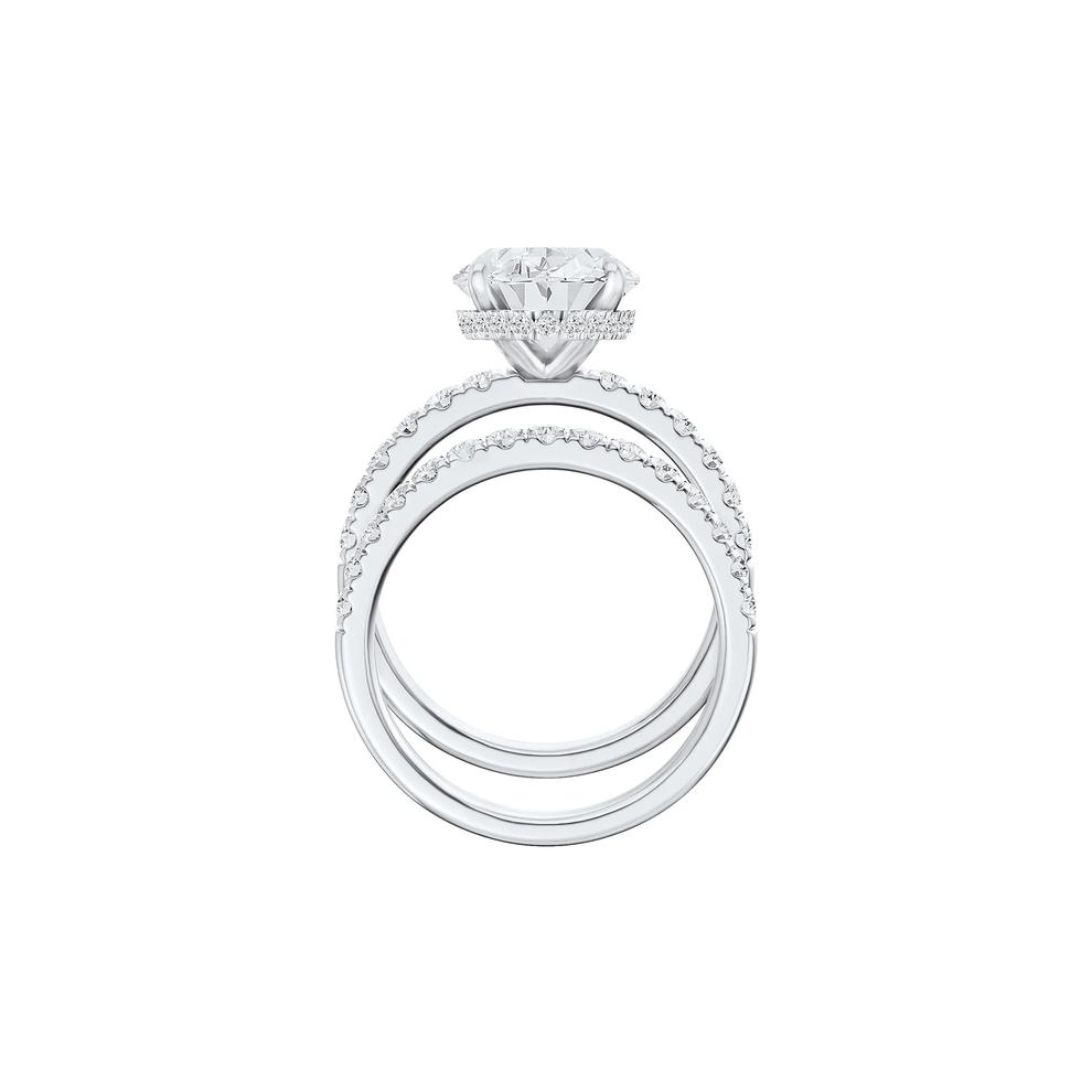 Lab Grown Diamond Oval Bridal Set in 14K White Gold (5 ct. tw.) – Image 4 of 5