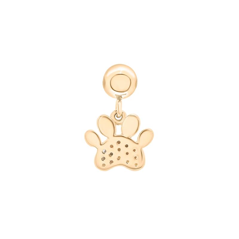 Diamond Accent Paw Bead Charm in Vermeil – Image 3 of 3