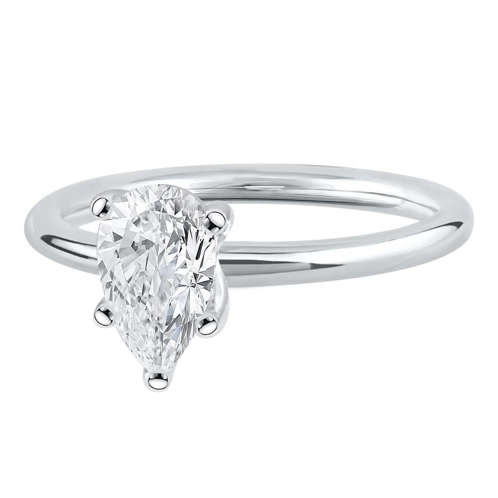 Lab Grown Diamond Pear-Shaped Solitaire Engagement Ring in 14k white gold (1 ct.) – Image 3 of 3
