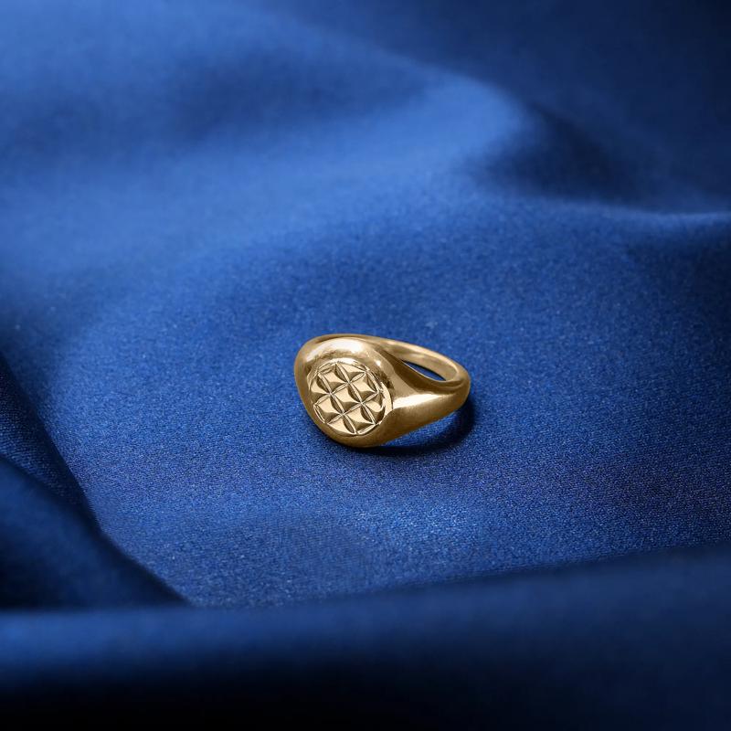 Quilted Signet Ring in Vermeil – Image 8 of 8