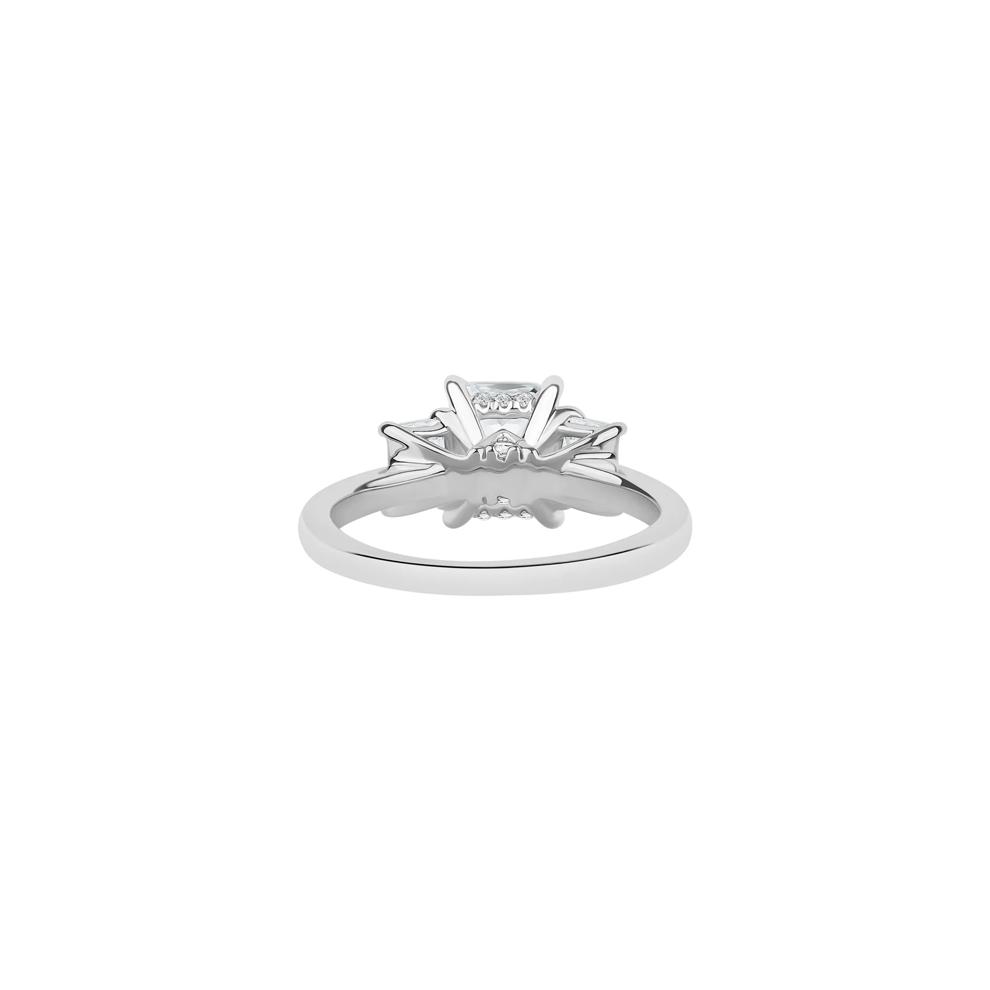 Scottie Lab Grown Diamond Radiant-Cut Three-Stone Engagement Ring in 14K White Gold (3 ct. tw.) – Image 4 of 5