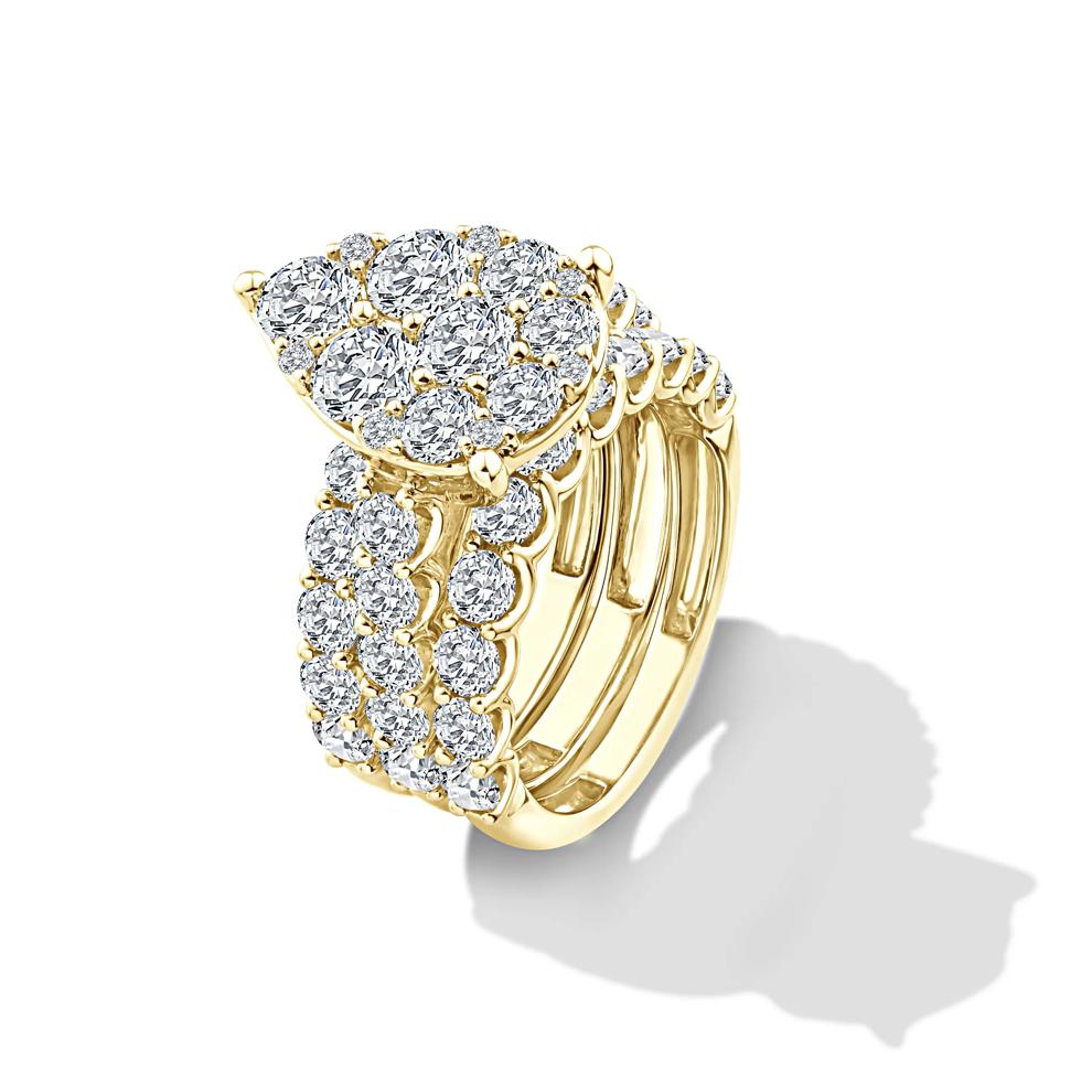 Lab Grown Diamond Pear-Shaped Composite Engagement Set in 10K Yellow Gold (5 ct. tw.) – Image 5 of 6