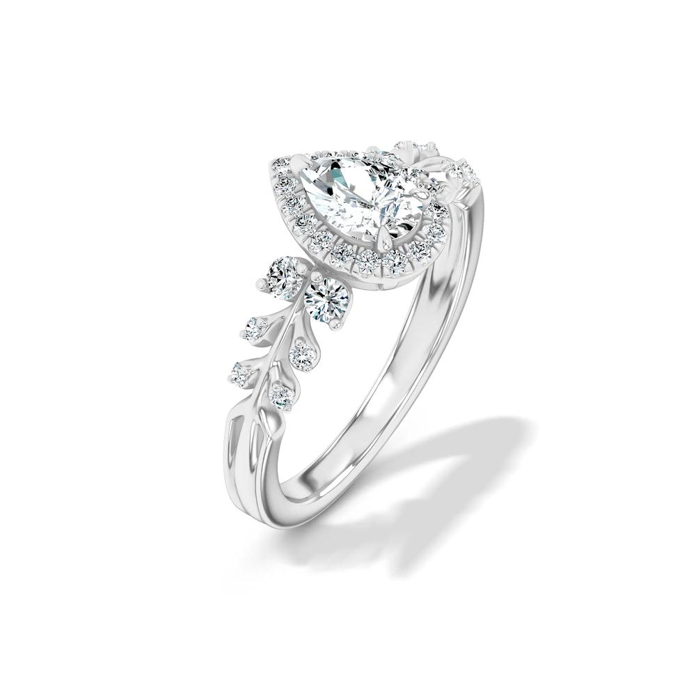 Diamond Pear-Shaped Halo Engagement Ring in 14K White Gold (3/4 ct. tw.) – Image 4 of 4