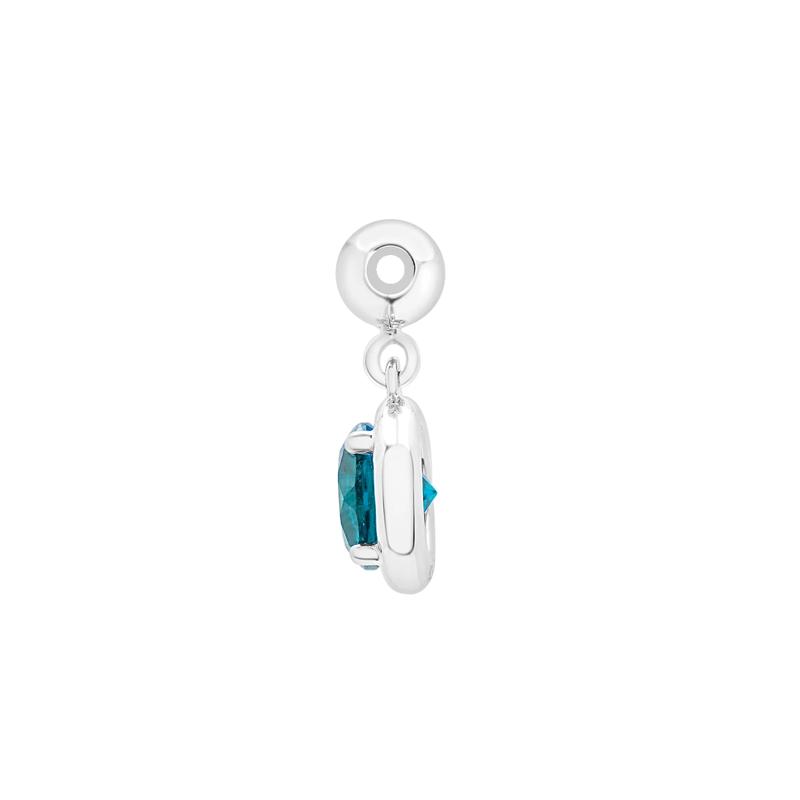 Blue Topaz Birthstone Bead Charm in Sterling Silver – Image 2 of 3