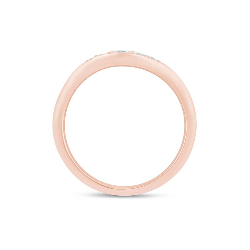 Lab Grown Diamond Contour Band in 14K Rose Gold (1/5 ct. tw.) – Image 2 of 3