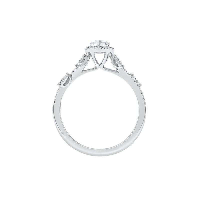 Pear-Shaped Diamond Engagement Ring with Halo in 14K White Gold &#40;3/4 ct. tw.&#41; – Image 2 of 4