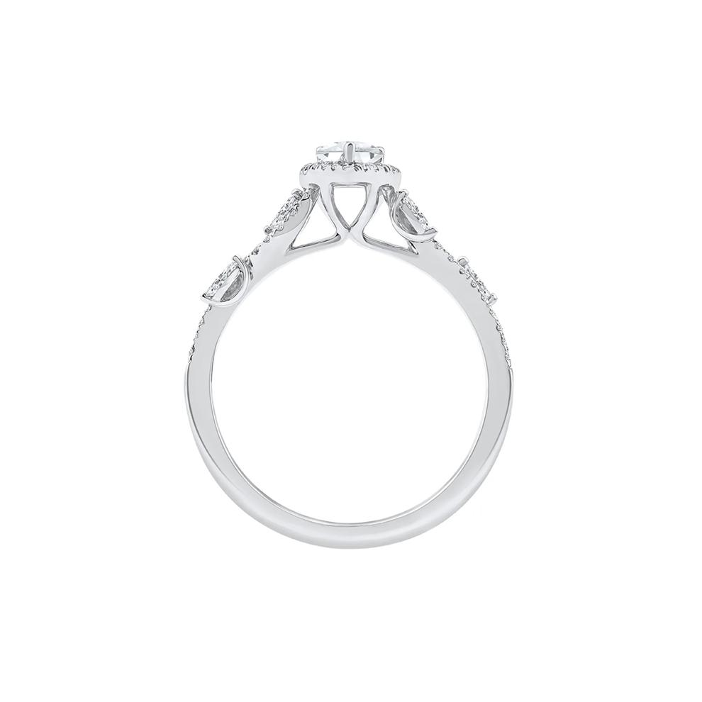 Pear-Shaped Diamond Engagement Ring with Halo in 14K White Gold (3/4 ct. tw.) – Image 2 of 4