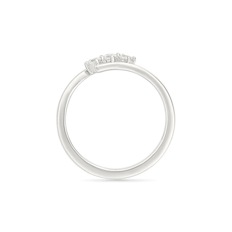 Diamond Three-Stone Bypass Ring in 10K White Gold (1/5 ct. tw.) – Image 2 of 4