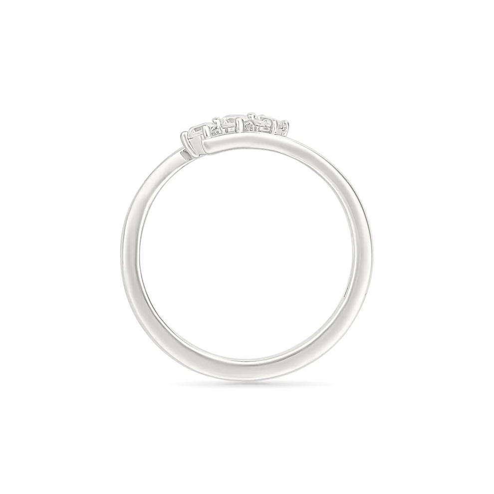 Diamond Three-Stone Bypass Ring in 10K White Gold (1/5 ct. tw.) – Image 2 of 4