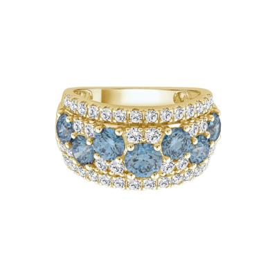 Lab Grown Diamond Blue and White Band in 10K Yellow Gold (3 1/2 ct. tw.)