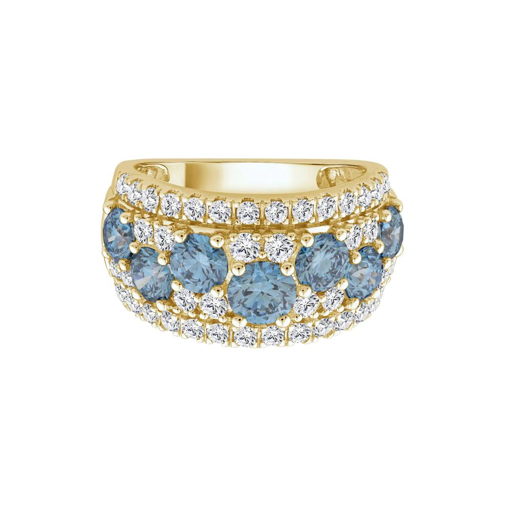 Lab Grown Diamond Blue and White Band in 10K Yellow Gold (3 1/2 ct. tw.) – Image 1 of 3