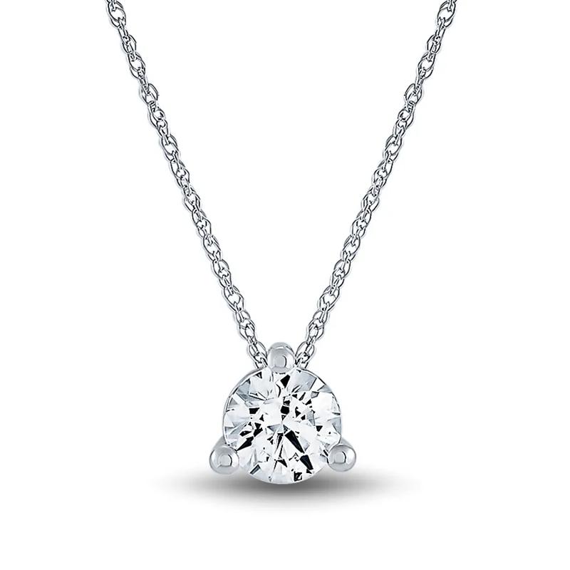 1/2 ct. tw. Lab Grown Diamond Solitaire Pendant in 14K White Gold – Image 1 of 3
