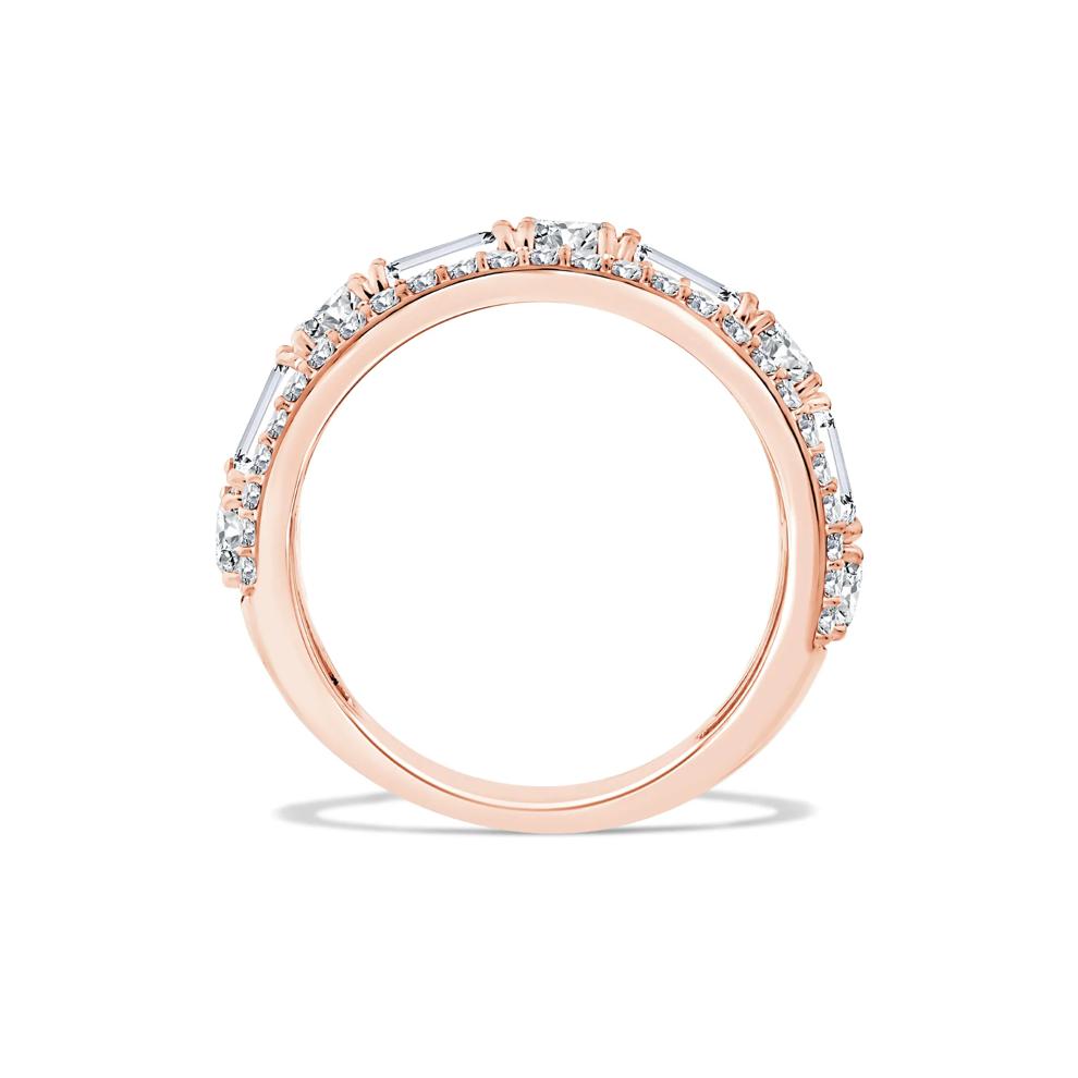 Lab Grown Diamond Multi-Row Emerald-Cut Anniversary Band in 10K Rose Gold (3 ct. tw.) – Image 2 of 4
