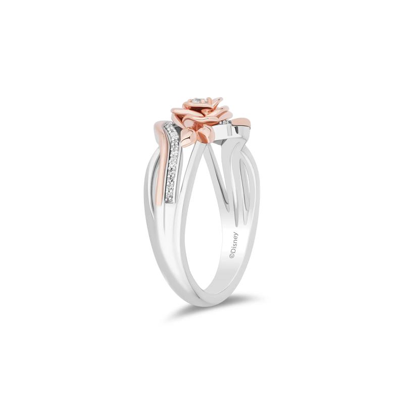 Belle Rose Ring in Sterling Silver &amp; 10K Rose Gold &#40;1/10 ct. tw.&#41; – Image 3 of 4
