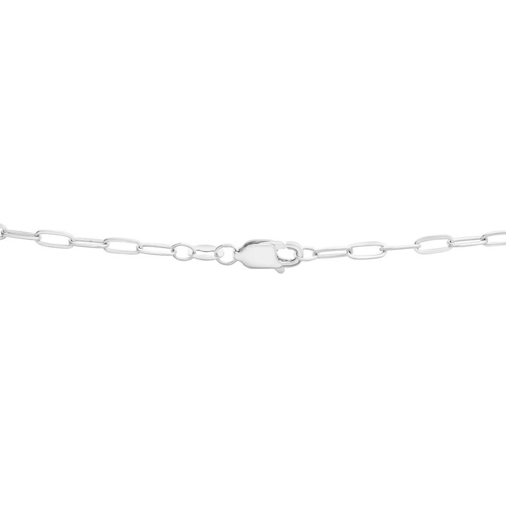 Freshwater Cultured Pearl Paperclip Chain Station Necklace in Sterling Silver – Image 4 of 4