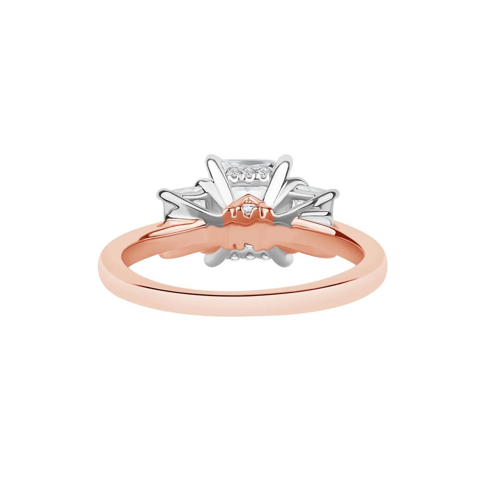 Scottie Lab Grown Diamond Radiant-Cut Three-Stone Engagement Ring in 14K White and Rose Gold (3 ct. tw.) – Image 4 of 5