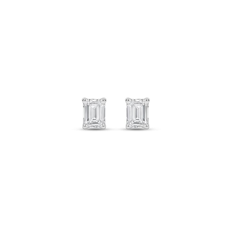Lab Grown Diamond Emerald-Cut Solitaire Stud Earrings in 14K White Gold &#40;1/3 ct. tw.&#41; – Image 2 of 3