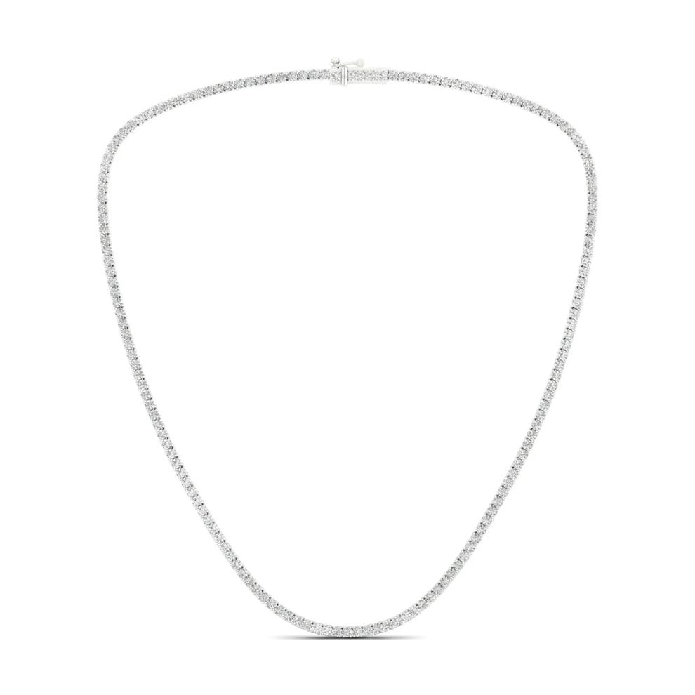 Lab Grown Diamond Tennis Necklace in 14K White Gold (7 ct. tw.) – Image 1 of 4