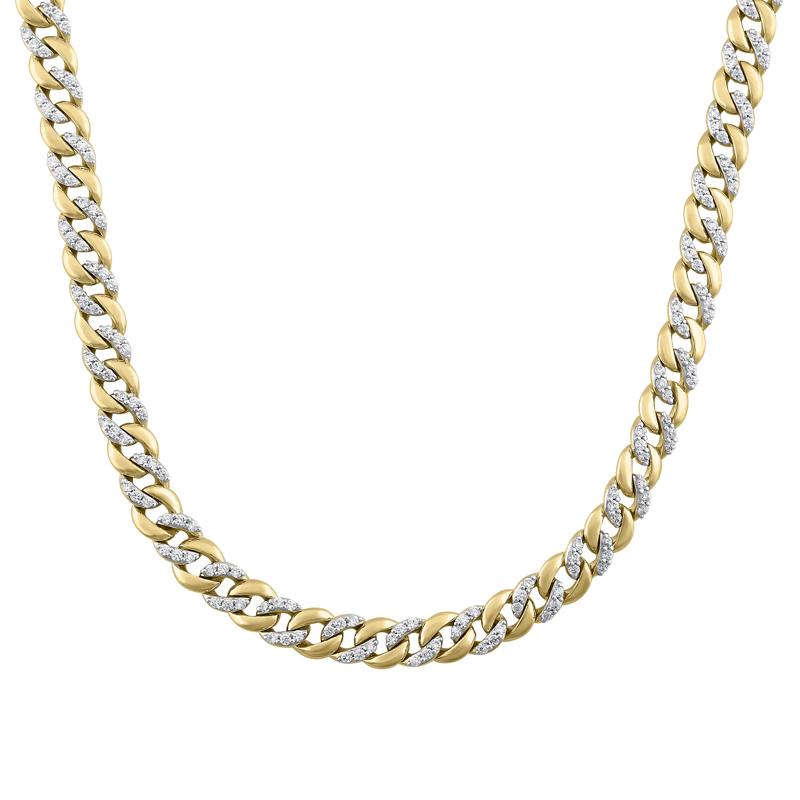 Lab Grown Diamond Solid Cuban Chain in 10K Yellow Gold, 5MM, 22&quot; &#40;3 ct. tw.&#41; – Image 1 of 3