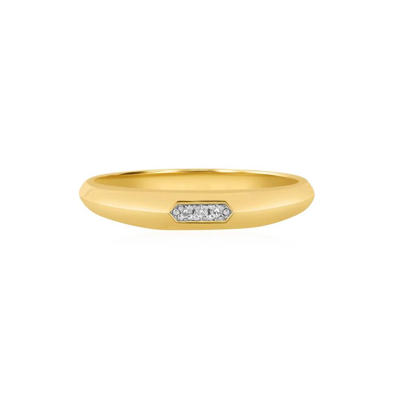 Men&#39;s Diamond Accent Ring in Vermeil, 4MM – Image 1 of 3