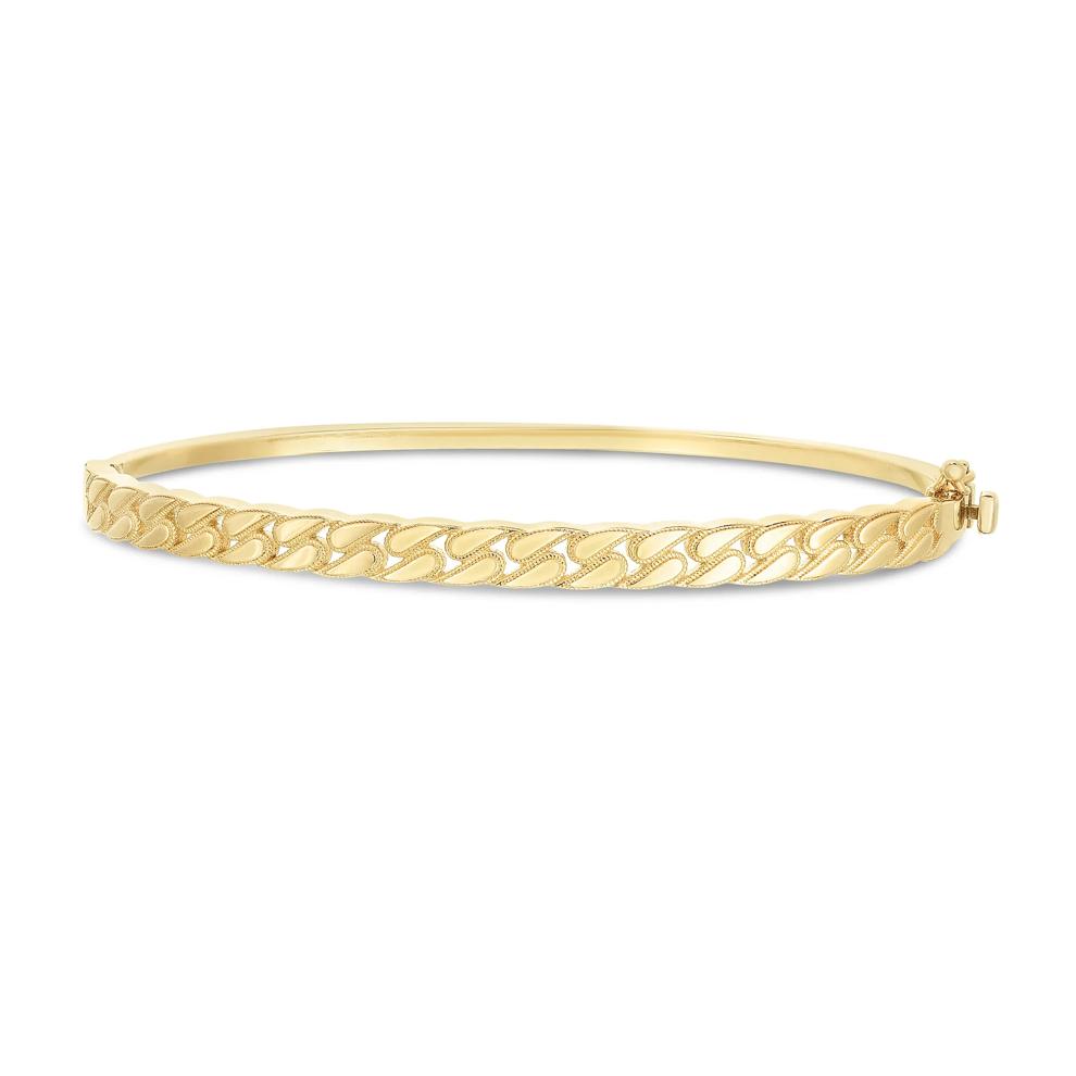 Fancy Link Bangle Bracelet in 14K Yellow Gold, 7" – Image 1 of 1