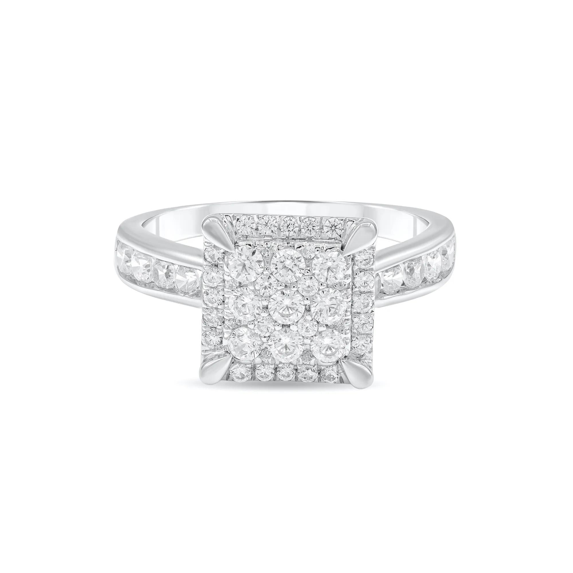 Diamond Square Composite Ring in 10K White Gold (1 ct. tw.)