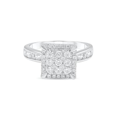 Diamond Square Composite Ring in 10K White Gold (1 ct. tw.)