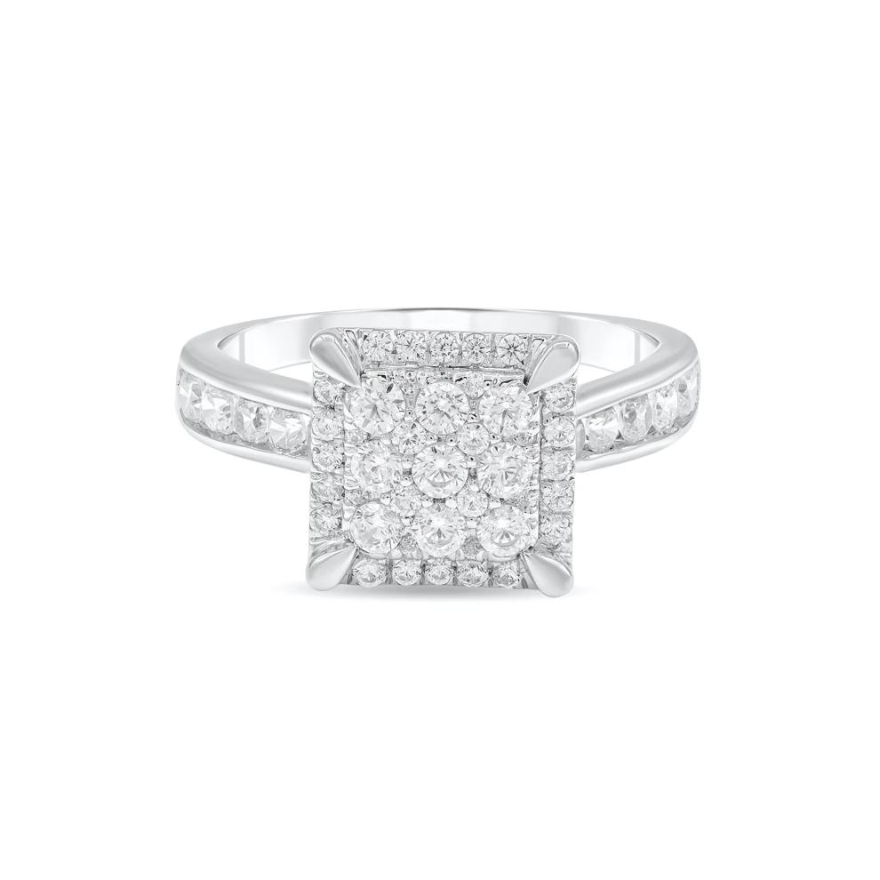 Diamond Square Composite Ring in 10K White Gold (1 ct. tw.) – Image 1 of 4