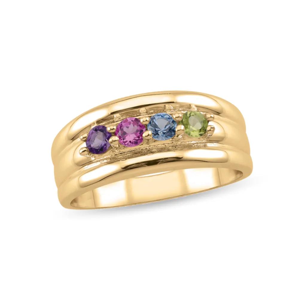 Custom Gemstone Ring with Wide Band (2-6 stones)
