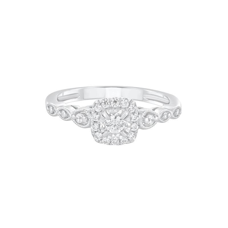Diamond Engagement Ring in 10K White Gold (1/4 ct. tw.) – Image 1 of 3