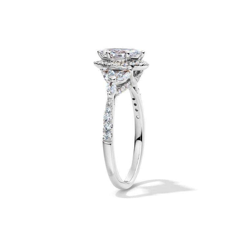 1 ct. tw. Marquise-Shaped Halo Diamond Engagement Ring in 14K White Gold – Image 3 of 4