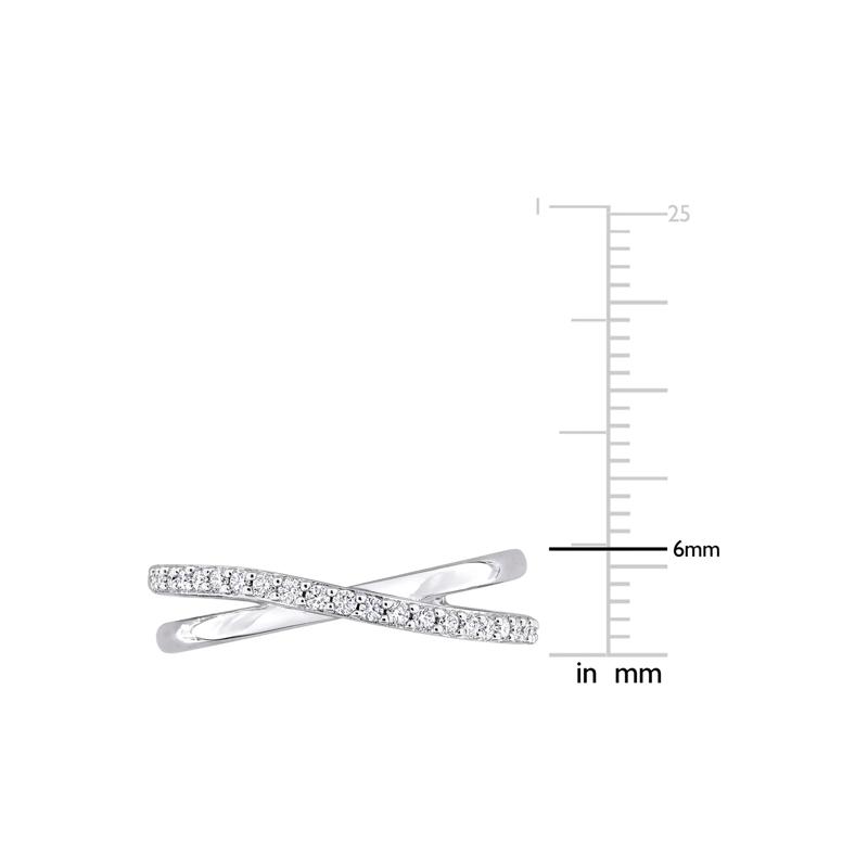 Lab-Created Moissanite Bypass Ring in Sterling Silver – Image 7 of 7